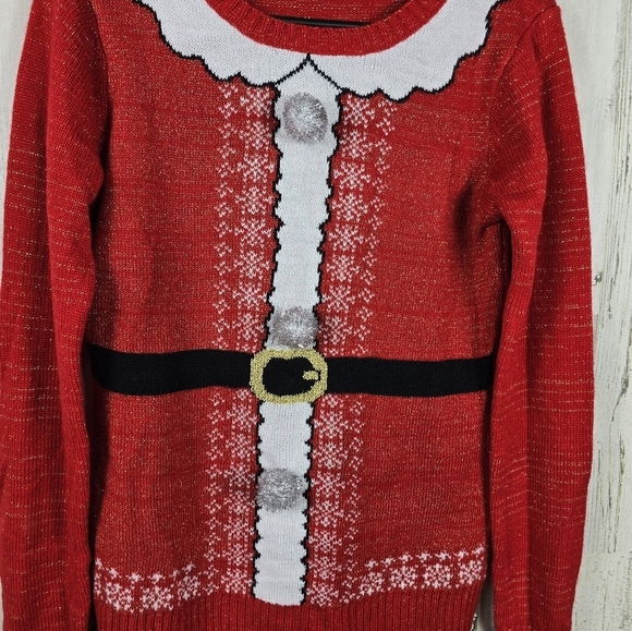 Holiday hype santa sparkle Christmas sweater women's size medium - Picture 7 of 8
